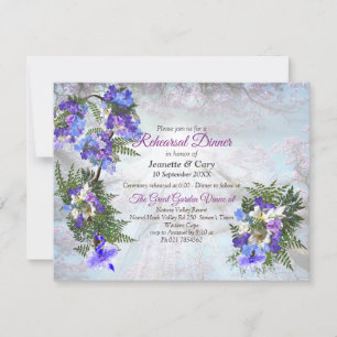 Jacaranda Blooms & Lily Bouquet Theme Invitation