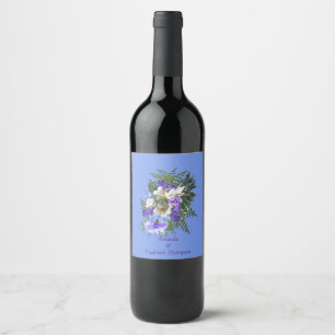 Jacaranda Blooms & Lily Bouquet Wine Label