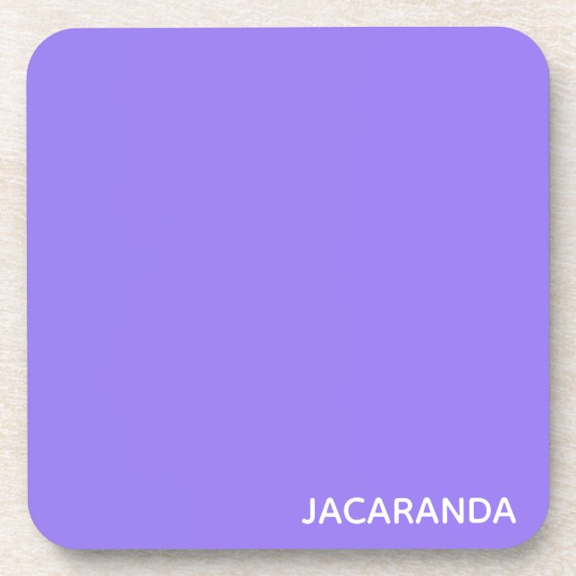 Jacaranda purple colour name coaster (Front)