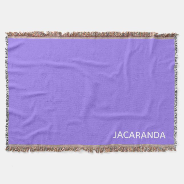 Jacaranda purple colour name throw blanket (Front)