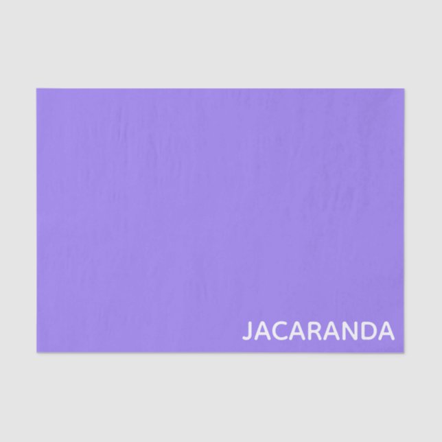 Jacaranda purple colour name tissue paper (Front)