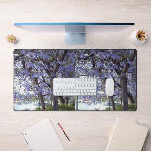 **"Jacaranda Reflections: Houseboats on the Murray Desk Mat