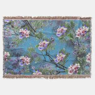 Jacaranda Spring Blooms Repeat Patterns Throw Blanket