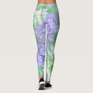 Jacaranda Tree Flowers Pastel Colors Leggings
