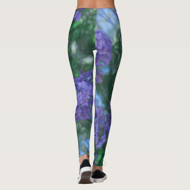 Jacaranda Tree Flowers Pastel Colours Leggings (Back)