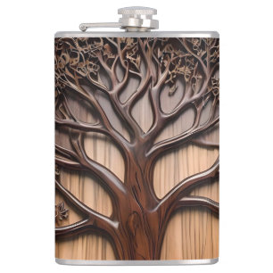 Jacaranda Tree: Nature's Artistry in Wood, Hip Flask