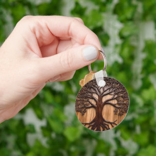 Jacaranda Tree: Nature's Artistry in Wood, Key Ring