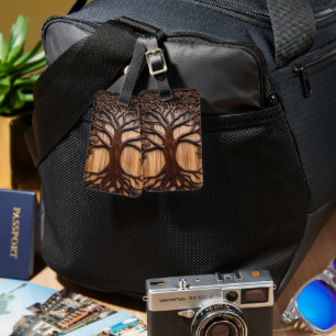 Jacaranda Tree: Nature's Artistry in Wood, Luggage Tag
