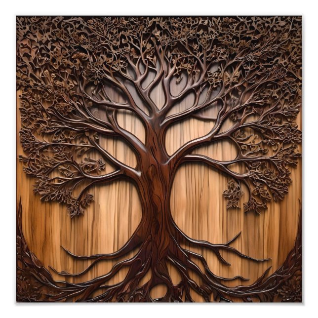 Jacaranda Tree: Nature's Artistry in Wood, Photo Print (Front)