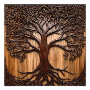 Jacaranda Tree: Nature's Artistry in Wood, Photo Print