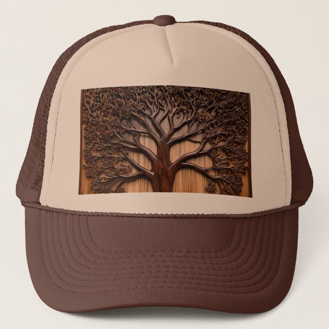 Jacaranda Tree: Nature's Artistry in Wood, Trucker Hat (Front)