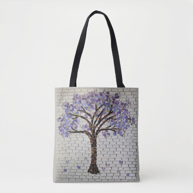 Jacaranda tree of life mosaic tote bag (Front)