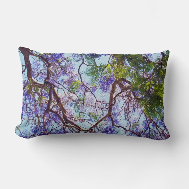 Jacaranda Tree Oil Paint, Lumbar Cushion (Front)