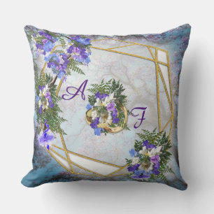 Jacaranda & white lily Bouquet Cushion