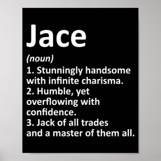 Jace Definition Personalised Name Funny Birthday Poster