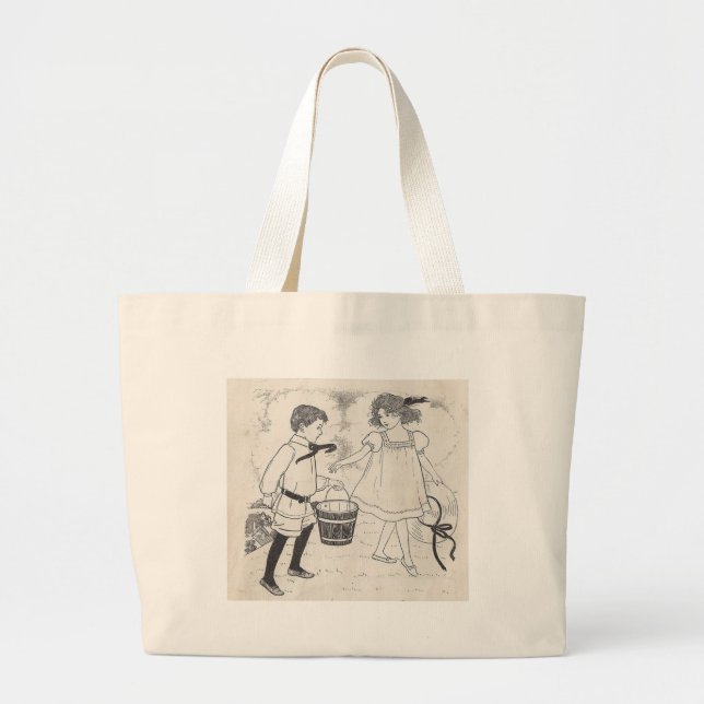 Jack and Jill Large Tote Bag (Front)