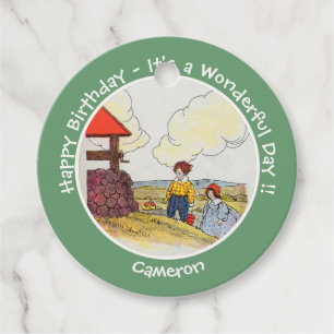 Jack and Jill Mother Goose Birthday Party Items Favour Tags