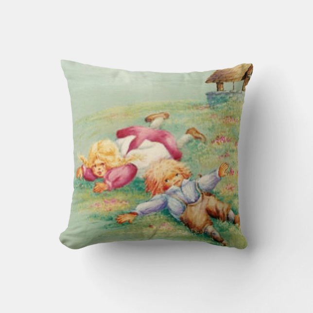 Jack and Jill Nursery Rhyme Accent Pillow (Front)