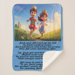 Jack and Jill - Nursery Rhyme Sherpa Blanket