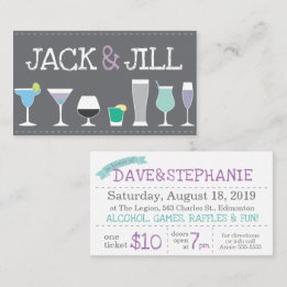 Jack and Jill Tickets - Bar Drinks in Grey