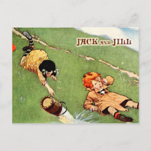 Jack and Jill tumbling down the hill Postcard