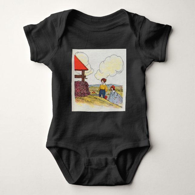 Jack and Jill went up the hill Nursery Rhyme Baby Bodysuit (Front)