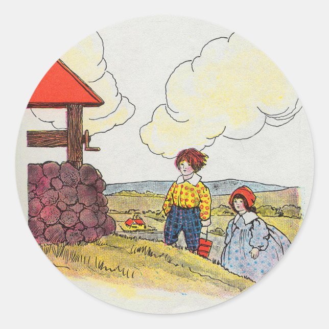 Jack and Jill went up the hill Nursery Rhyme Classic Round Sticker (Front)