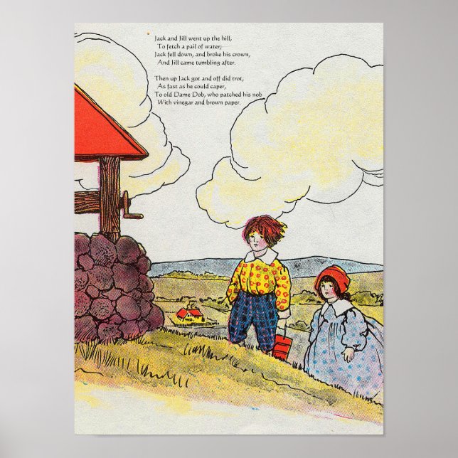 Jack and Jill went up the hill Nursery Rhyme Poster (Front)