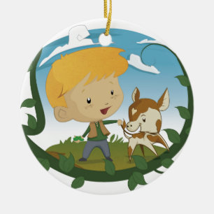 Jack and the Beanstalk Ceramic Ornament