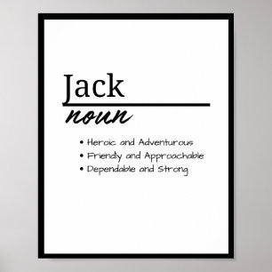 Jack, Boy Personalised Name Definition Poster
