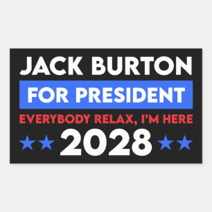 Jack Burton For President 2028 Rectangular Sticker