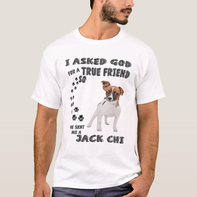 Jack Chi Quote Mum, Jackhuahua Dad Art, Cute Jacka T-Shirt (Front)