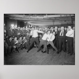 Jack Dempsey Mock Fighting Against Harry Houdini Poster