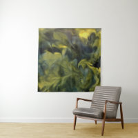 Jack Frost In Blue Grey and Yellow Abstract Art