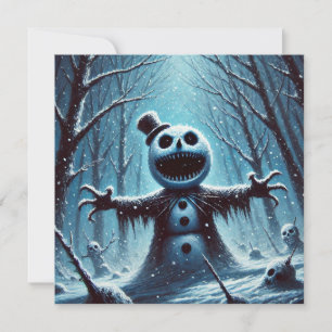 Jack Frost Snowman Christmas Flat Holiday Card