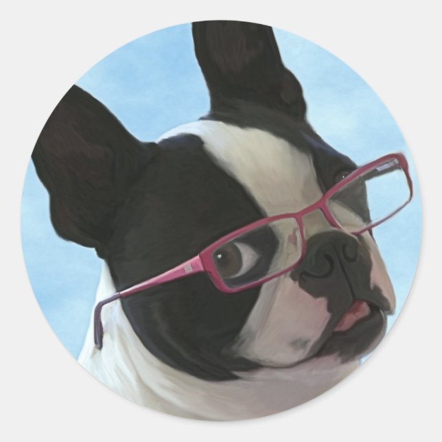 Jack in Glasses Classic Round Sticker (Front)