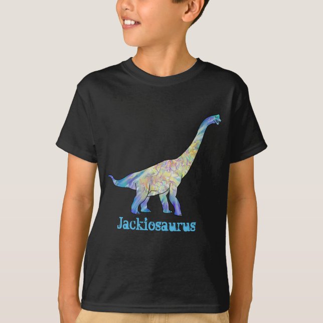 Jack iosaurus colorful Brachiosaurus Dinosaur Art T-Shirt (Front)