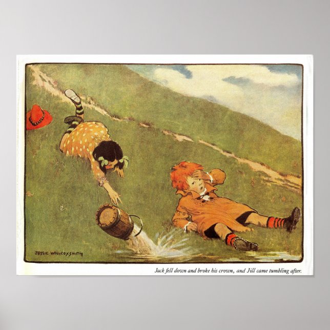 Jack & Jill Fell Down The Hill Nursery Rhyme Poster (Front)