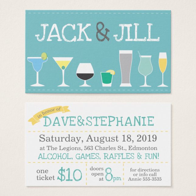 Jack & Jill Tickets (Front & Back)