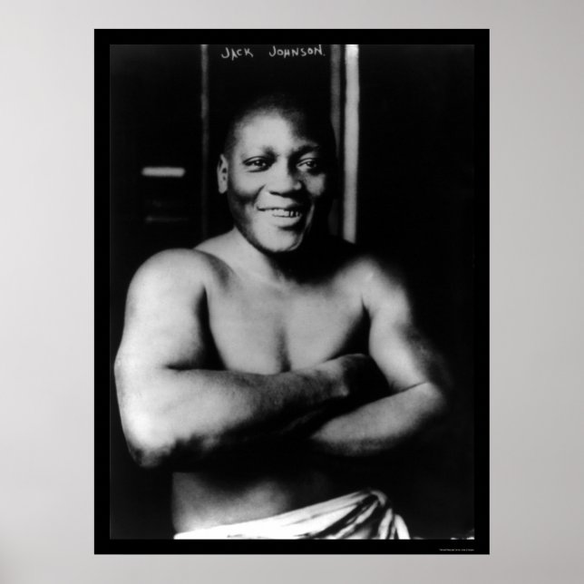 Jack Johnson Boxing 1915 Poster (Front)