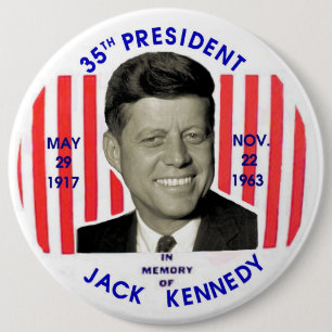 Jack Kennedy memorial pinback 6 Cm Round Badge