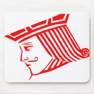 Jack King Game Cards Hearts Red Deck Mouse Pad