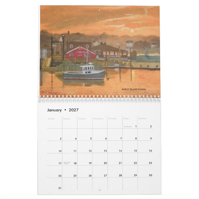 Jack Mckenzie Art  2025 Calendar (Jan 2027)