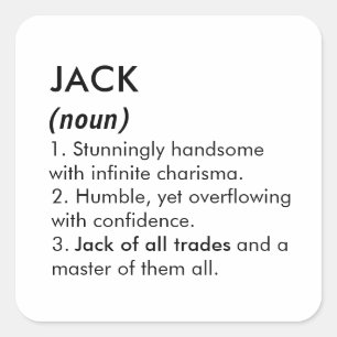 Jack name, Editable name, Custom name Square Sticker