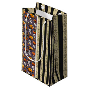 Jack-o-Ghost Purple Stripes Small Gift Bag