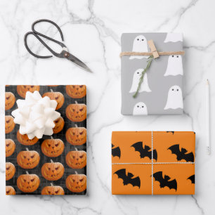 Jack-O-Lantern 3 pack Gift Wrap