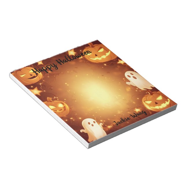 Jack o Lantern and Ghosts Notepad (Angled)