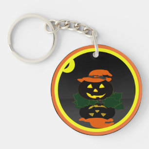 Jack O Lantern and his Reflection - Key Ring
