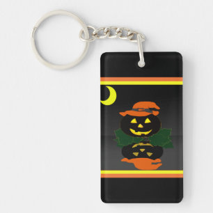 Jack O Lantern and his Reflection - Key Ring