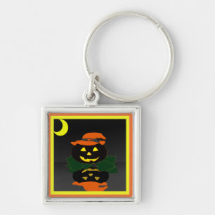 Jack O Lantern and his Reflection - Key Ring